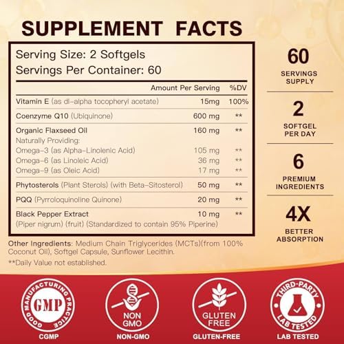 DrFoster Coenzyme Q10 dietary supplement showing supplement facts and ingredients