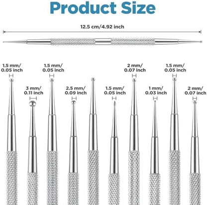 ElevateTech nail art tools with double ended ball tips