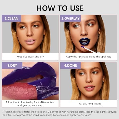 QueenDiary lip stain peel off lip gloss all day long lasting Waterproof and Transferproof lip tint - matte finish peel off lip liner (06#Natural) - Image 5