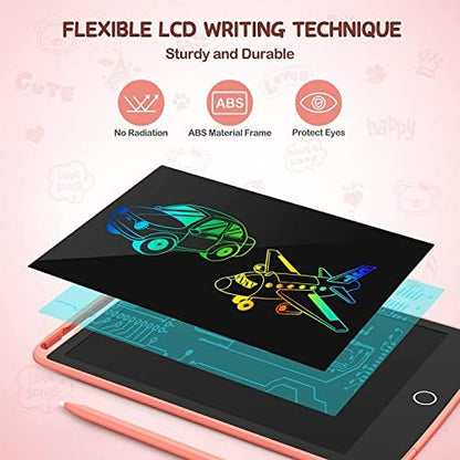 Two children using Tecjoe LCD writing tablets for drawing