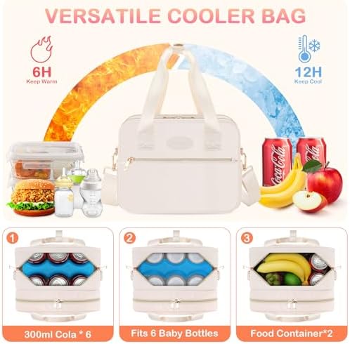 Close up of waterproof lining in Piioser breastmilk cooler bag