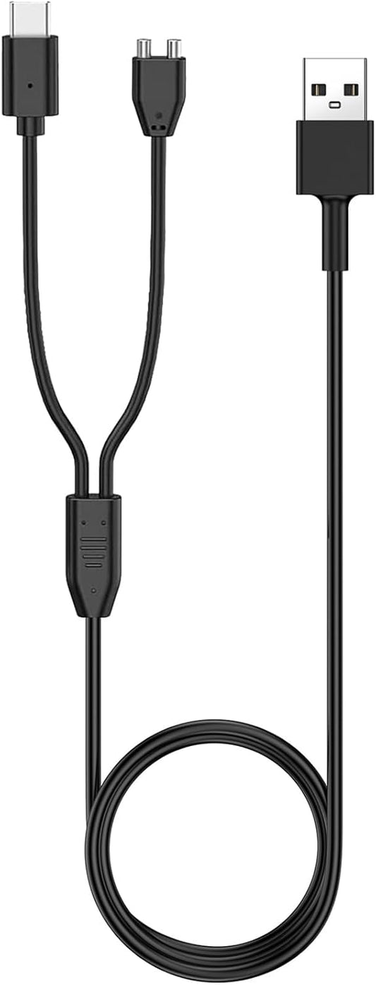 Lettou two in one dog training collar replacement charger front view highlighting the magnetic and Type-C connectors.