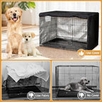 Dalema black dog crate cover fully enclosed providing a dark calming environment