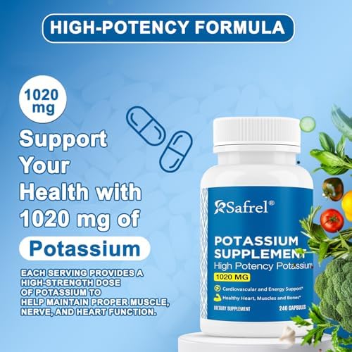 Safrel potassium non-GMO gluten-free capsules for muscle and nerve support