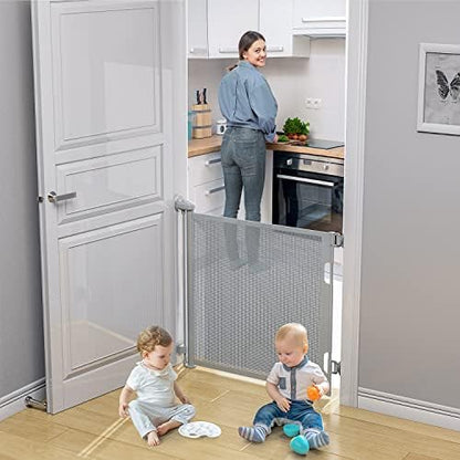 Imported BabyBond safety gate mounted outdoors on a patio entryway