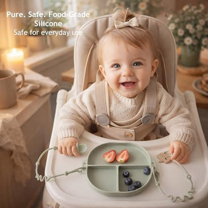 Andy Bear divided baby plate with suction base