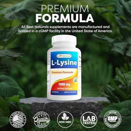 Best Naturals L-Lysine safety seal and cap packaging details