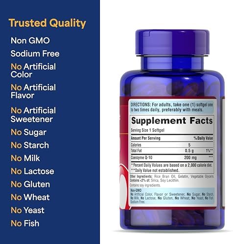 Puritan's Pride Q-SORB CoQ10 200mg full bottle display with packaging box