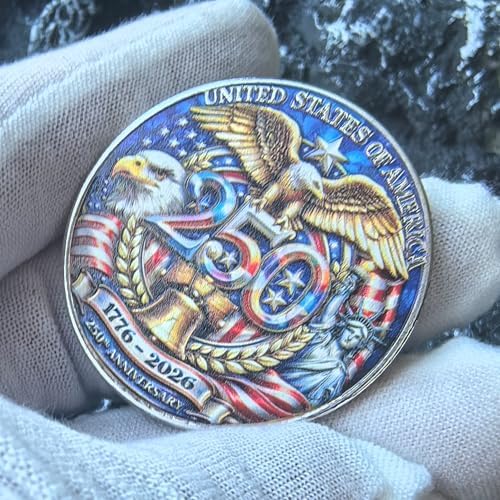 YKshop 1.57-inch historic challenge coin held in hand to showcase its substantial size and collectible scale.