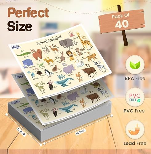 Baby eating snacks directly off a colorful KiddyKornerz animal theme disposable placemat.