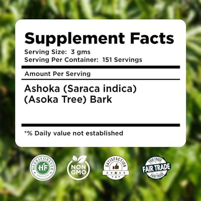 Micronized Ashoka stem powder showing ultra clean texture and purity.