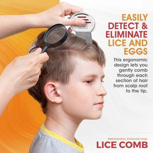 MEDca lice treatment combs displayed in original packaging for kids and adults.
