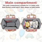 Jiefeike diaper backpack featuring USB charging port detail