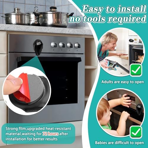 Side profile of durable oven door child safety latch