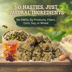 Premium imported supplemental squirrel diet blocks back label showing ingredients.