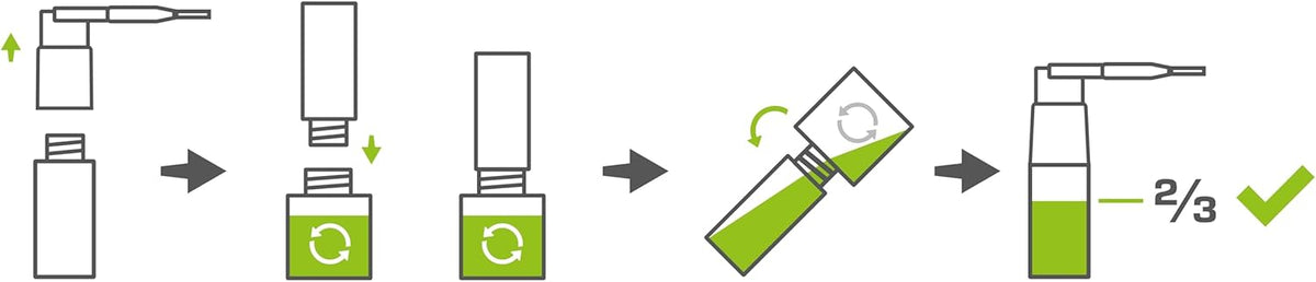 Side view illustration demonstrating the professional deep hole marker replenishment setup.
