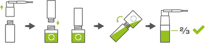 Side view illustration demonstrating the professional deep hole marker replenishment setup.