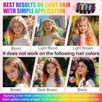 Top down view of colorful hair chalk comb set packaging
