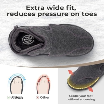 FitVille Neuropathy Boots close up of the adjustable hook and loop closure system.