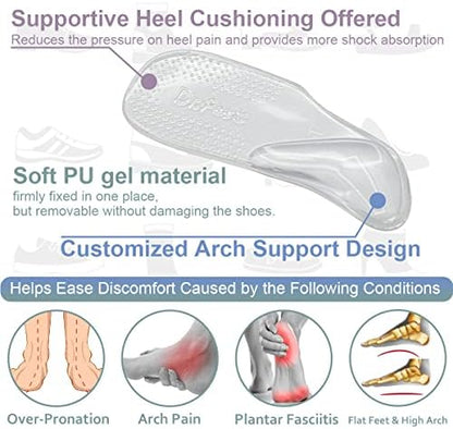 Close up of Dr. Foot transparent arch support insole material.
