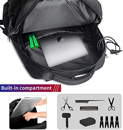 TORIBIO clipper storage backpack rear view highlighting the padded ergonomic shoulder straps