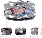 Momigo stroller organizer bag hanging on stroller handle