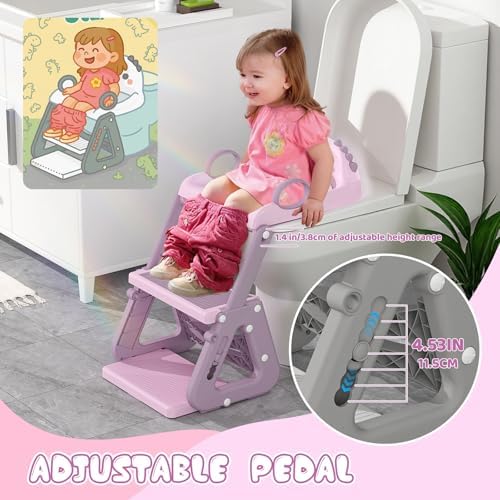 Close up view of the soft waterproof cushion and handles on the kids potty seat