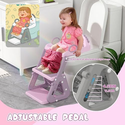 Close up view of the soft waterproof cushion and handles on the kids potty seat