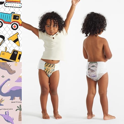 The Honest Company hypoallergenic toddler training pants in Rompin and Stompin print