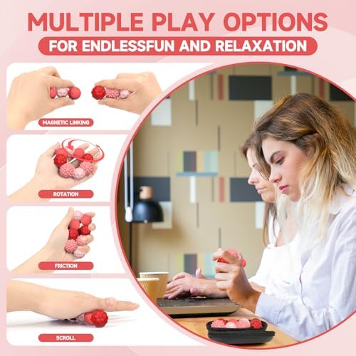 Silicone Magnetic Fidget Balls Toys, 8Pcs Attraction Textures Sensory Fidget Ball with Silicone Shell for for Adults,Silent Desk Magnetic Stress Balls Fidget Toys, Stocking Stuffers for Teens Gifts - Image 5