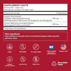 TravelSana supplement packaging showing ingredients and capsule count