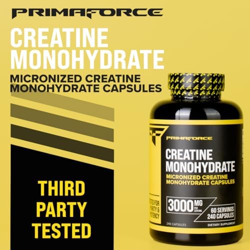Primaforce Creatine Monohydrate Capsules packaging angle