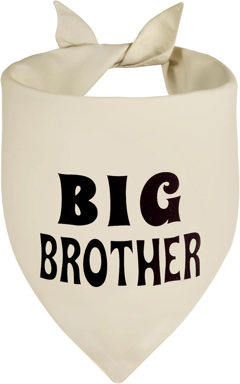 Agroon Big Brother dog bandana front view beige pregnancy announcement accessory