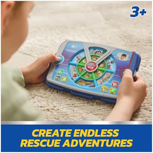 Close-up of the dual selector dials on the electronic pretend play pup pad gadget.