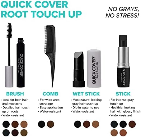 RED by Kiss Quick Cover Root Touch Up Stick, Water-Resistant Temporary Gray Hair Concealer with Brush for Roots and Beard, Long-Lasting Coverage, Easy Application (2 Pack, Black) - Image 7