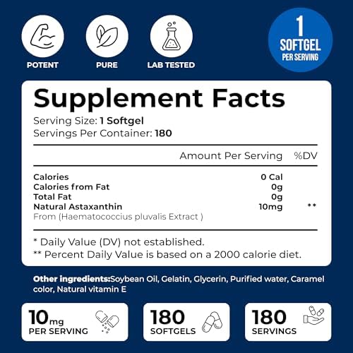 We Like Vitamins Astaxanthin 180 capsules packaging displaying non-genetically modified organism and gluten-free labels