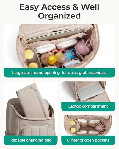 Bagsmart travel diaper backpack featuring insulated bottle pockets