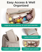 Bagsmart travel diaper backpack featuring insulated bottle pockets
