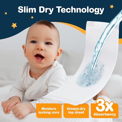 Inspire Dimples baby diaper doubler showing slim dry technology.