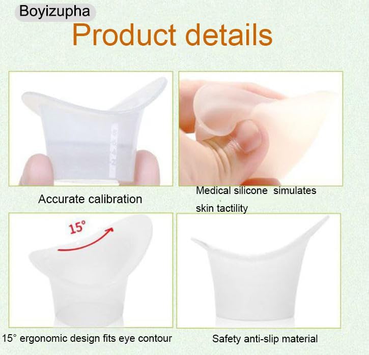 Two pack of blue silicone eye bath cups with transparent storage case