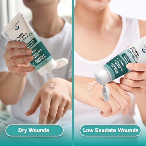 Transparent hydrogel dressing application for diabetic wound management.