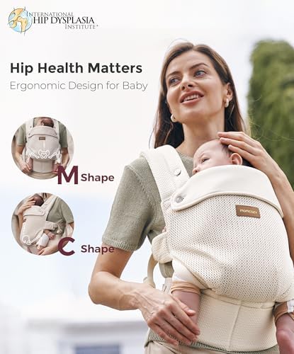 Side view of Momcozy air mesh baby carrier for summer