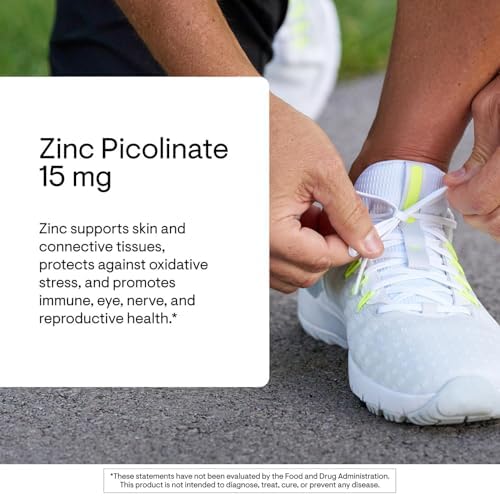 Back label view of Thorne Zinc Picolinate 15 mg showing supplement ingredients panel