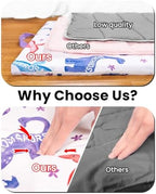 Detachable minky dot blanket and removable pillow separated from foam base