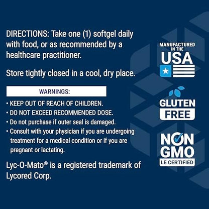 USA imported Life Extension Mega Lycopene extract bottle displaying supplement facts panel