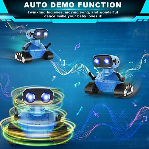 Blue Hamourd RC robot with LED eyes illuminated