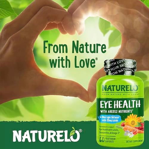 Naturelo dietary supplement bottle for eye care lifestyle