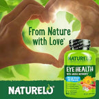 Naturelo dietary supplement bottle for eye care lifestyle
