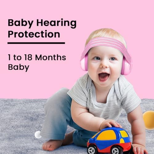 Side view of HomeKinder noise canceling earmuffs for babies