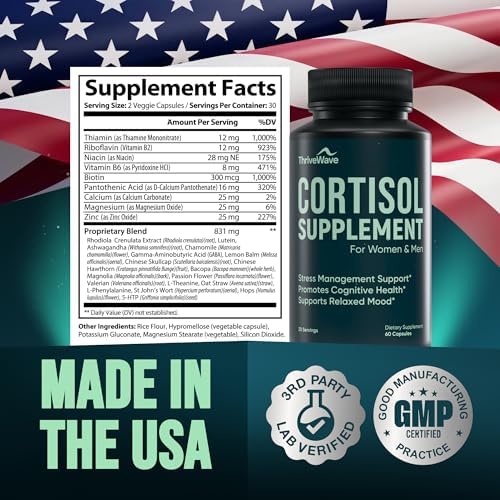 ThriveWave premium mood support capsules to reduce brain fog and nervousness